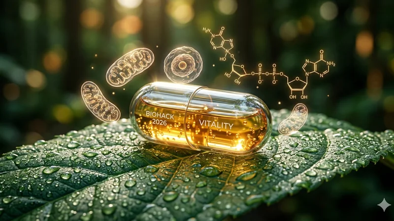 Longevity supplement stack — NMN, resveratrol, and omega-3 DHA for healthy aging