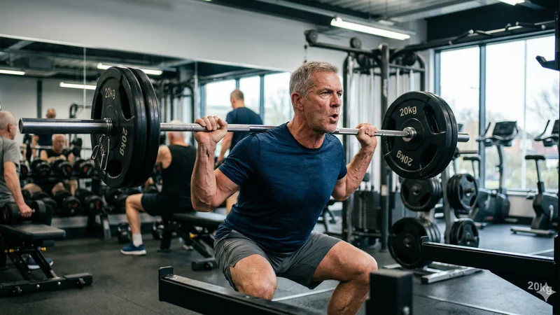 Man over 50 training — NMN supports muscle preservation and exercise recovery