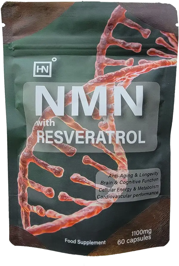 NMN with Resveratrol pouch — front view
